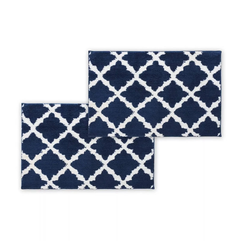 Bibb Home 1-2 Pack Trellis Micro Shag Bath Rugs 20"x 32"