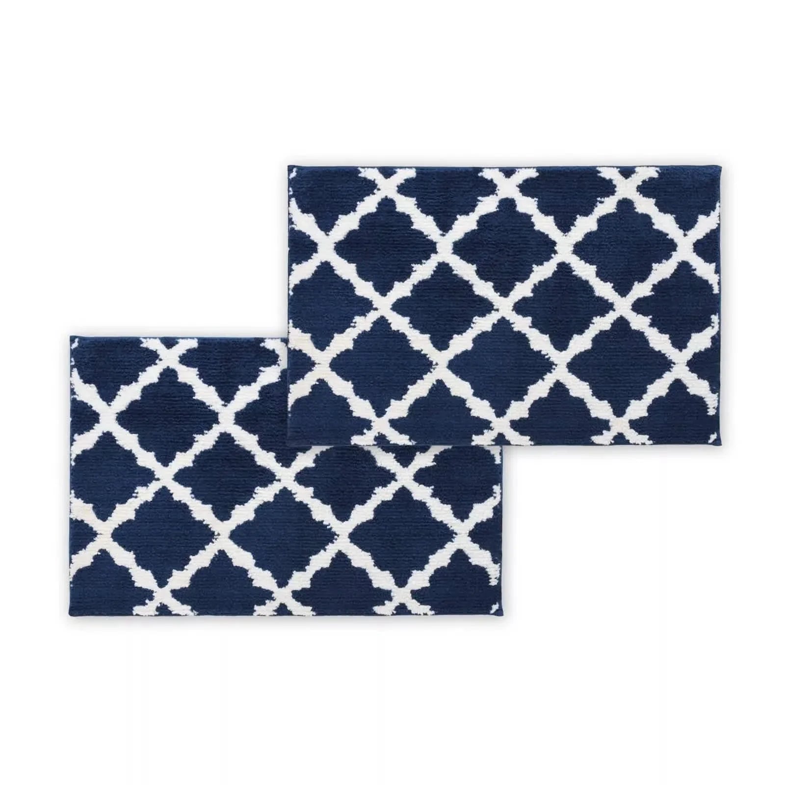 Bibb Home 1-2 Pack Trellis Micro Shag Bath Rugs 20"x 32"