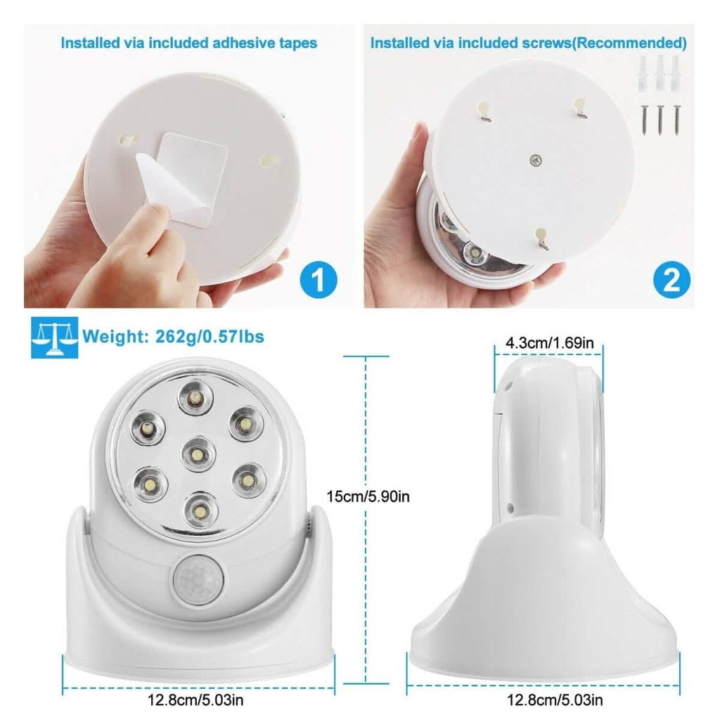 Wireless LED Spotlight 90° Motion Sensor Night Lamp