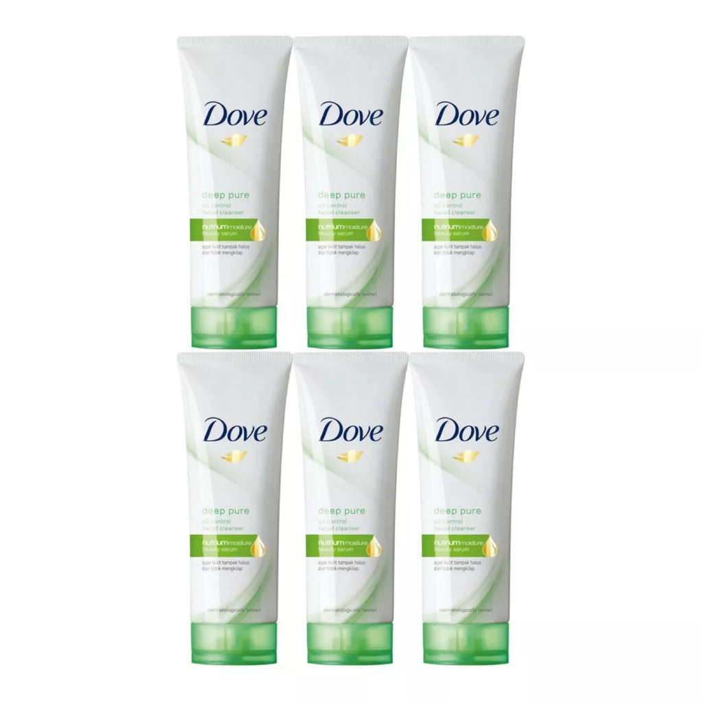 6 Pack Dove Deep Pure Oil Control Facial Cleaner 100 Grams