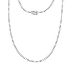 Ct Round Certified Lab Grown Diamond 14K Solid Gold Women’s Tennis Necklace (18")