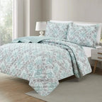 3-Piece Set: Bibb Home Printed Reversible Quilt Set