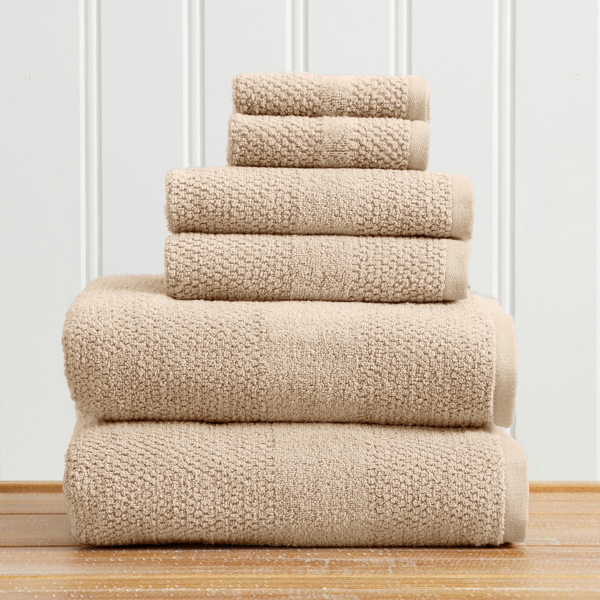 100% Cotton Woven Texture Bath Towel Set - Marbella Collection