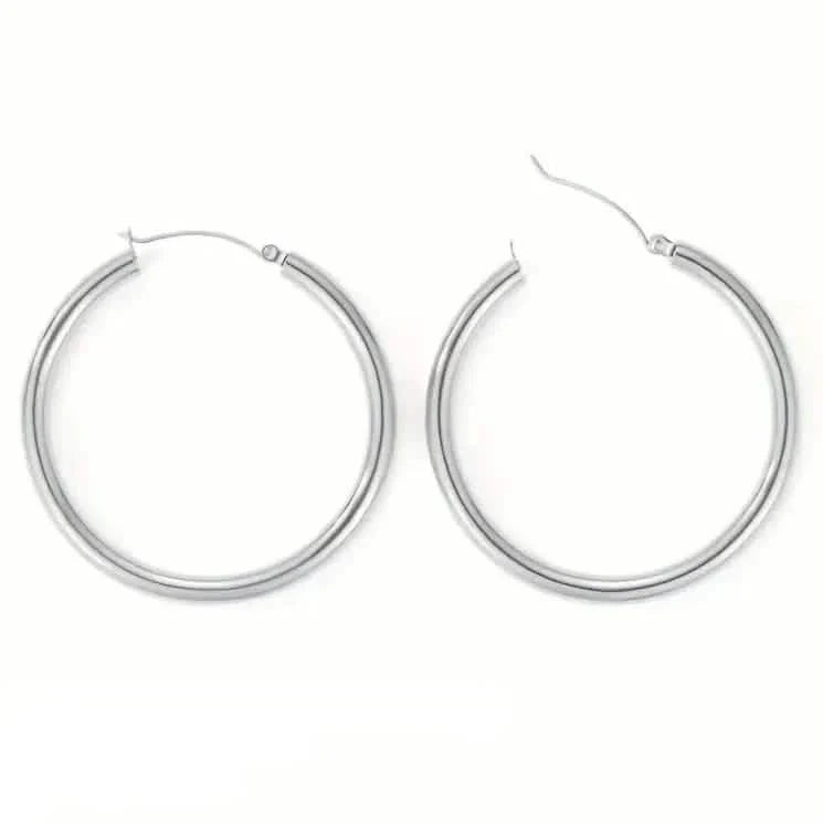 S925 50mm Solid Hoop Earrings for Women