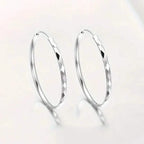 S925 Sterling Silver Hoop Earrings With Exaggerated Large Circle Diamond Pattern Hoop