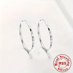 S925 Sterling Silver Hoop Earrings With Exaggerated Large Circle Diamond Pattern Hoop