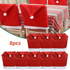 Santa Hats Dining Chair Covers Slipcover