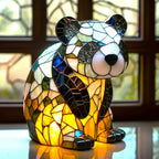 Stained Glass Animal Motif Table Lamp in Warm Ambiance