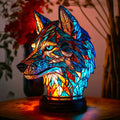 Stained Glass Animal Motif Table Lamp in Warm Ambiance