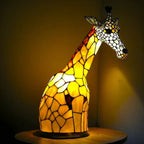 Stained Glass Animal Motif Table Lamp in Warm Ambiance