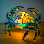 Stained Glass Animal Motif Table Lamp in Warm Ambiance