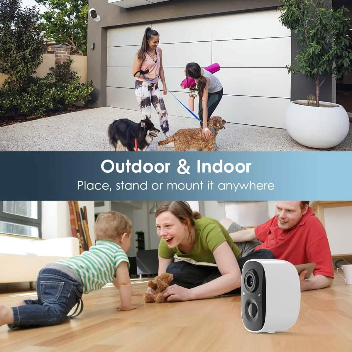 Security Camera Wireless Outdoor, 2-Way Talk Battery Powered Wi-Fi Camera  (Refurbished)