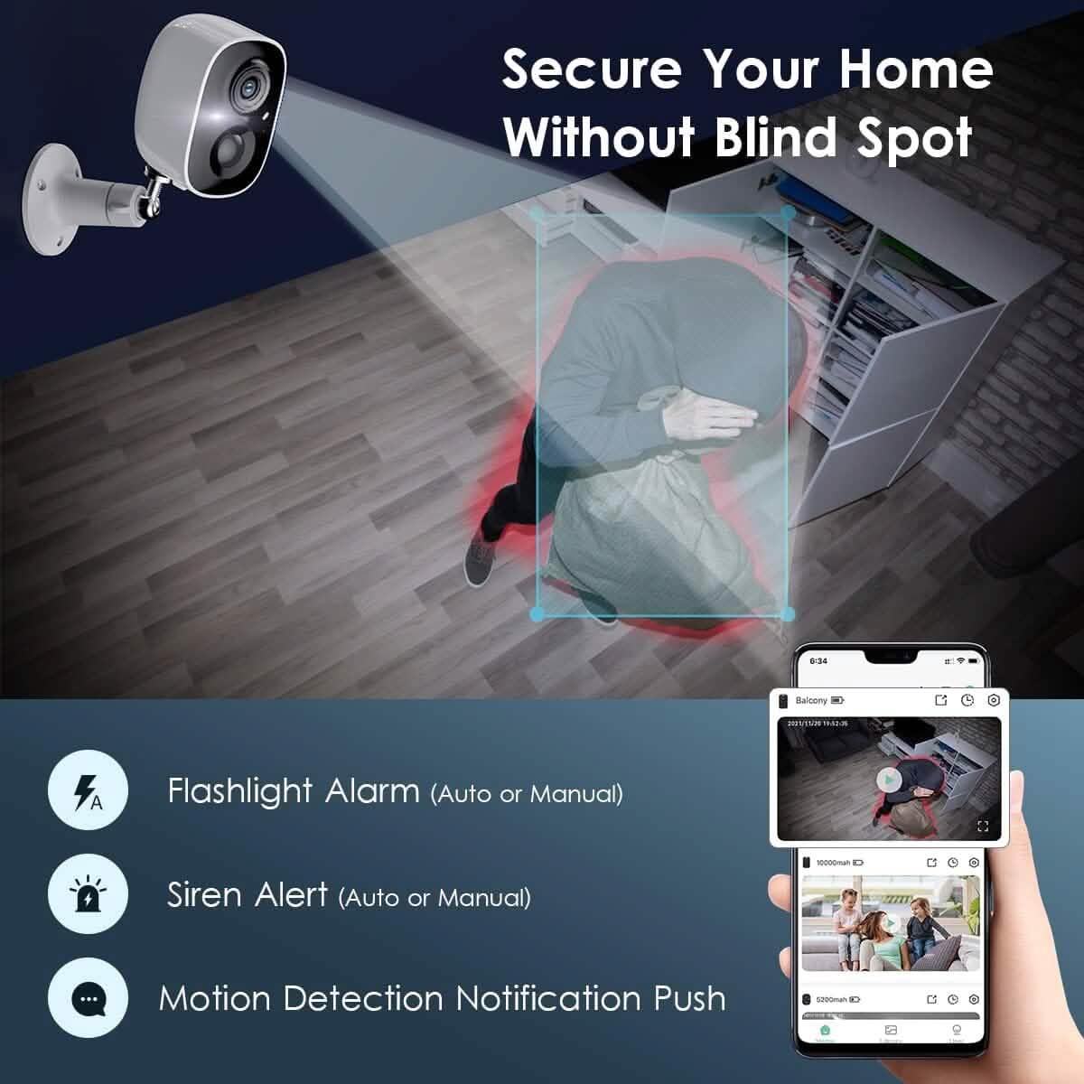 Security Camera Wireless Outdoor, 2-Way Talk Battery Powered Wi-Fi Camera  (Refurbished)