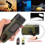 Hand-Crank Solar Powered Emergency Flashlight