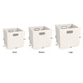 Set of 2: 11-13" Foldable Diamond Patterned Faux Leather Storage Cube Bins