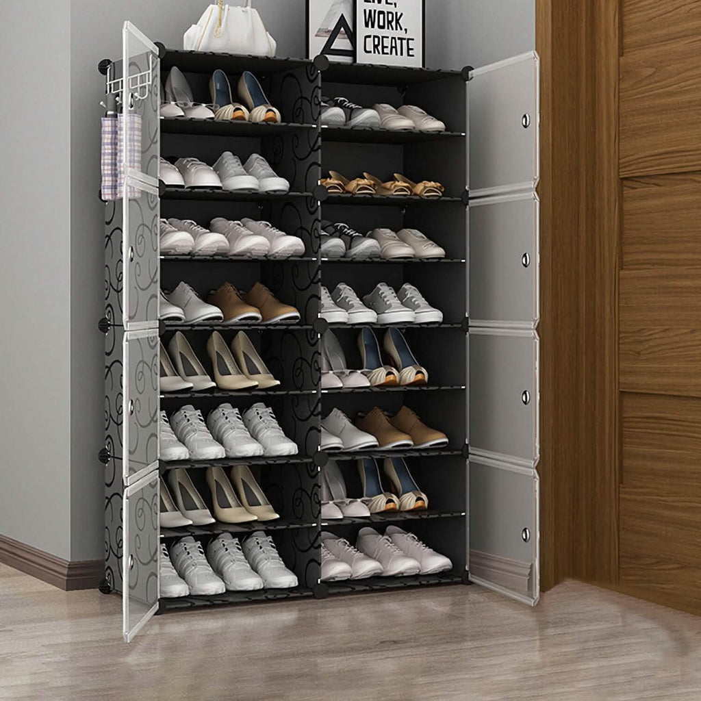 Shoe Rack Organizer with Transparent Doors