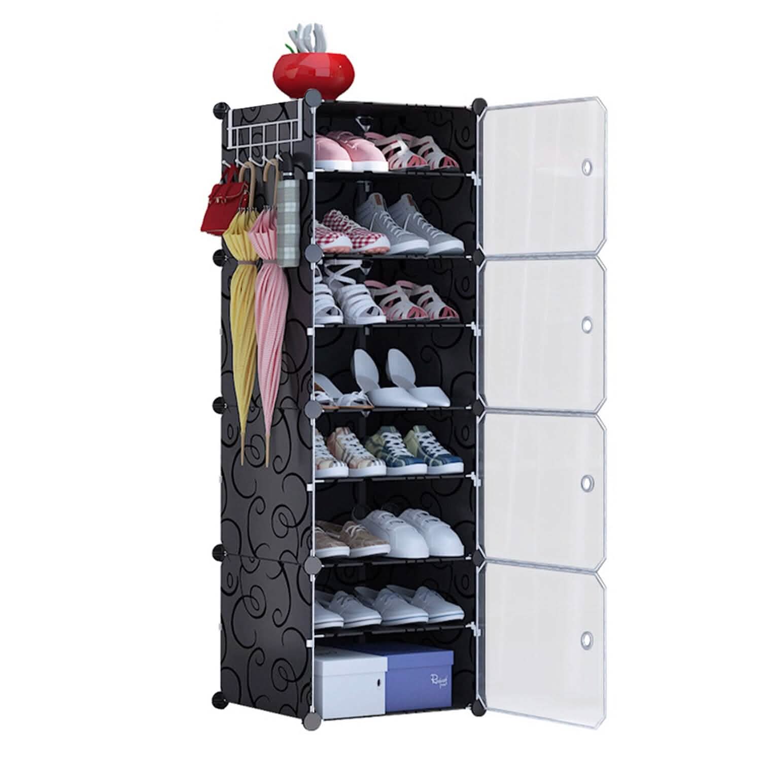 Shoe Rack Organizer with Transparent Doors