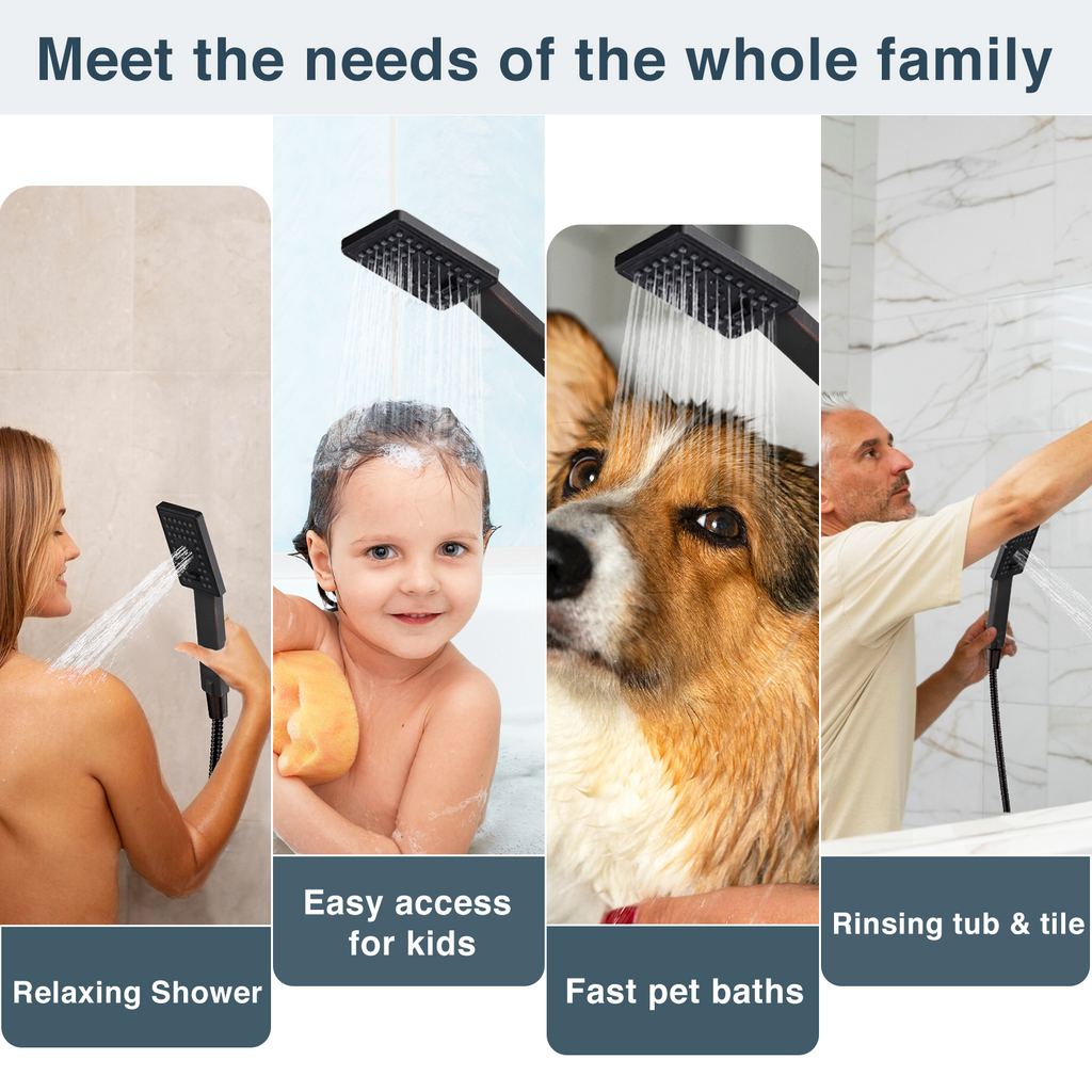 Dual Shower Head-Rain Shower Head with Handheld Shower Set, Diverter