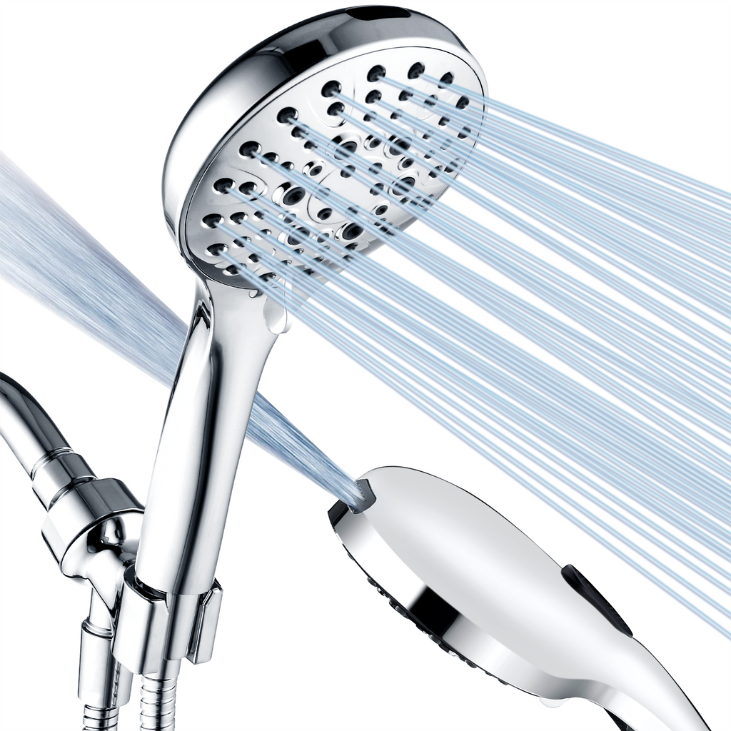 Handheld Shower Head, 9-Spray Showerhead with 69" Hose, Bracket