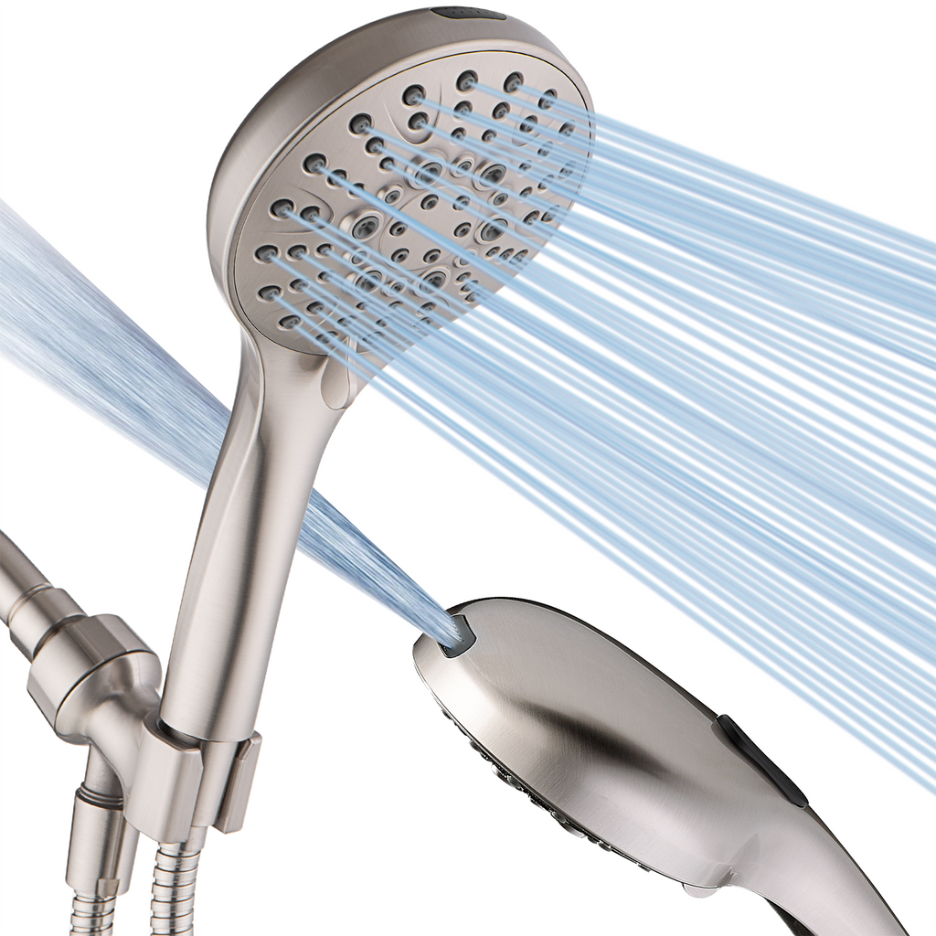 Handheld Shower Head, 9-Spray Showerhead with 69" Hose, Bracket