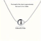 Simple Retro Bohemian Style 925 Sterling Silver Necklace with Small Ball Pendant