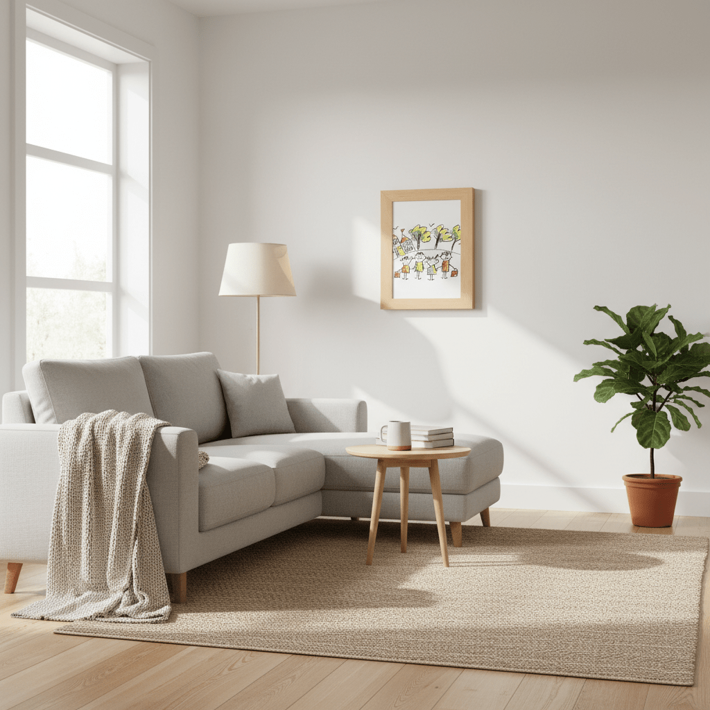 Display Frame with Wood Look and Storage
