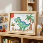 Display Frame with Wood Look and Storage