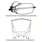 Sleek Folding Reading Glasses with Anti-Blue Light Protection