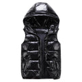 Sleeveless Hooded Jacket with Zipper