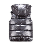 Sleeveless Hooded Jacket with Zipper