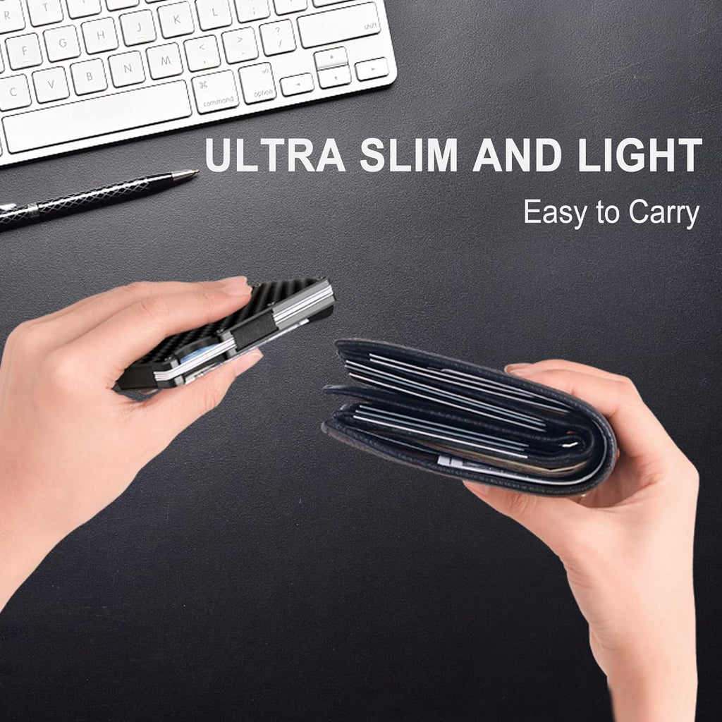 Slim RFID-Blocking Wallet made of Carbon Fibre with Money Clip - CarbonVault