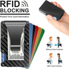 Slim RFID-Blocking Wallet made of Carbon Fibre with Money Clip - CarbonVault