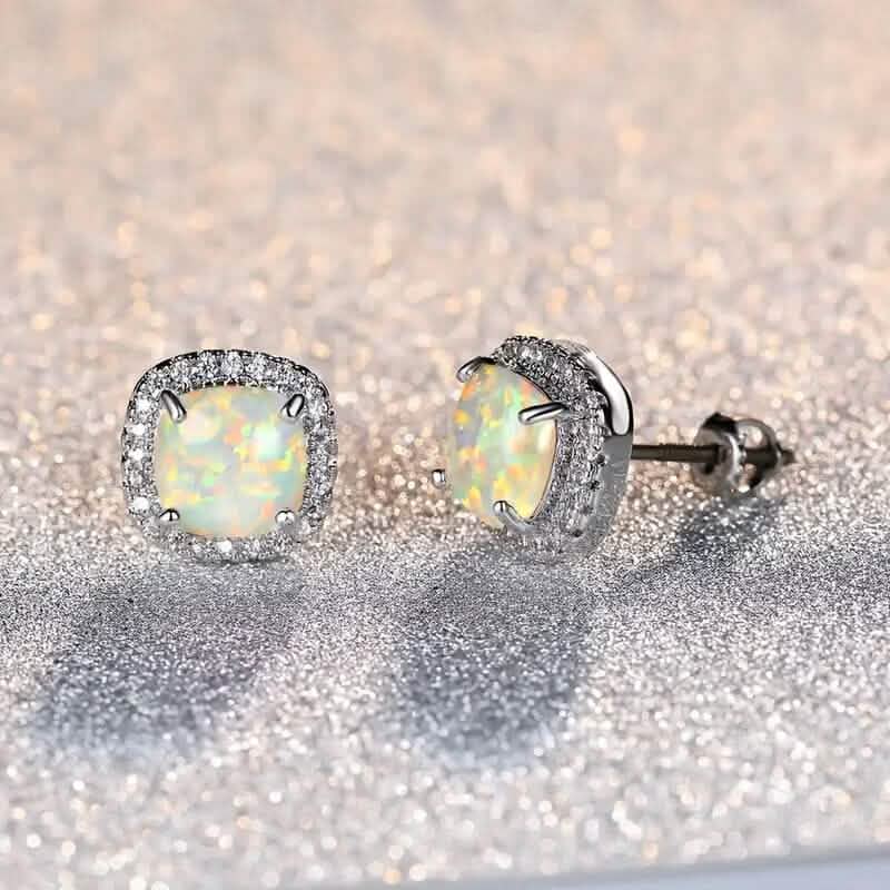 Small Exquisite Square Zirconia Earrings