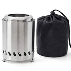 Small Portable Table Fire Pit with Stand & Carry Bag
