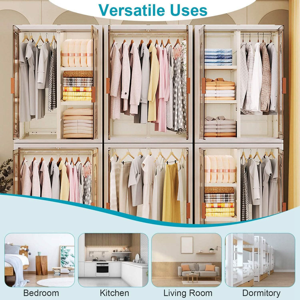 Small Wardrobe Closet with Magnetic Design