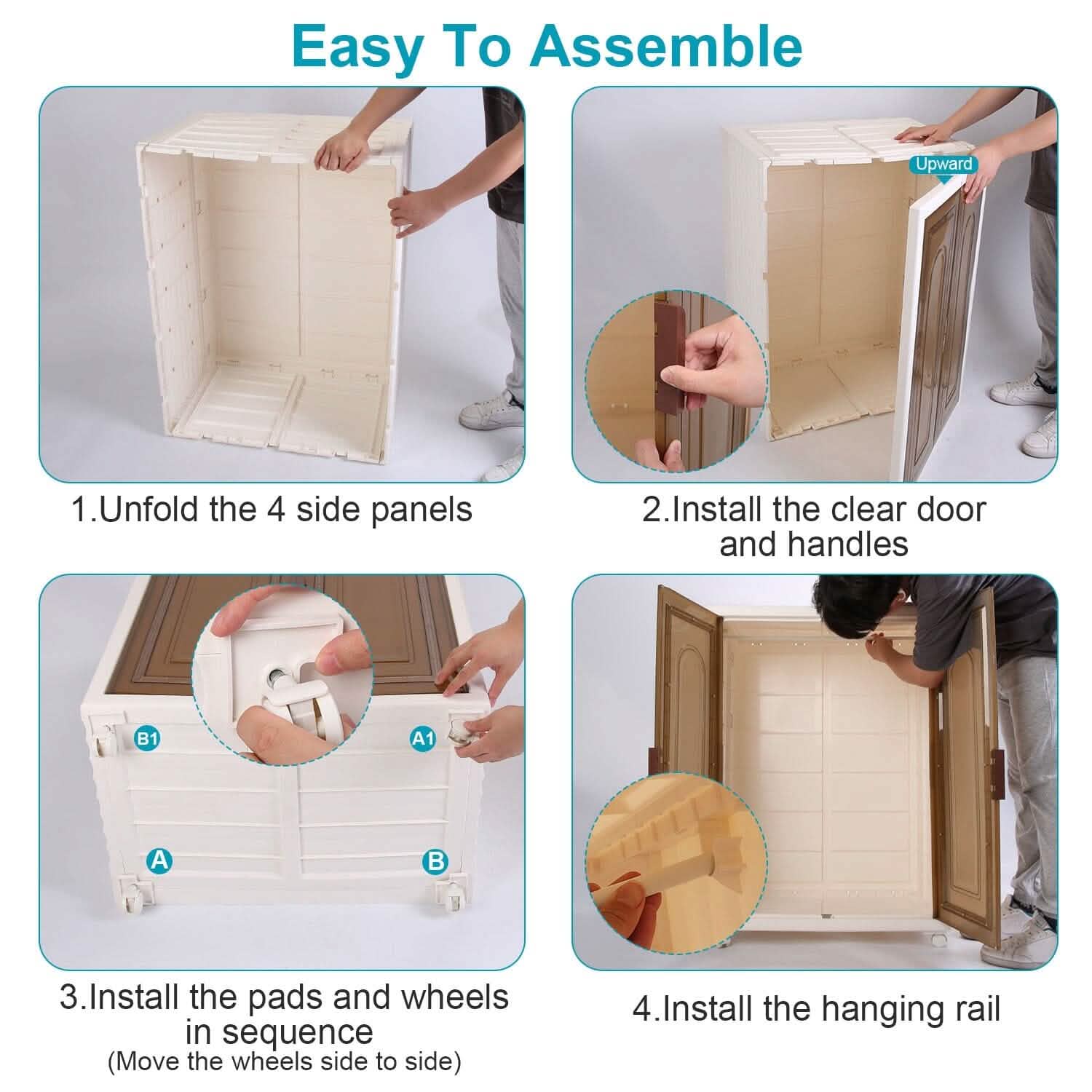 Small Wardrobe Closet with Magnetic Design
