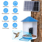 Smart Bird Feeder with Solar Powered Camera 1080P HD AI Identify PIR