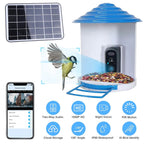 Smart Bird Feeder with Solar Powered Camera 1080P HD AI Identify PIR