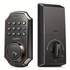 Smart Keypad Door Deadbolt Lock Set with 100-Code Keyless Entry and Anti-Peeking Password