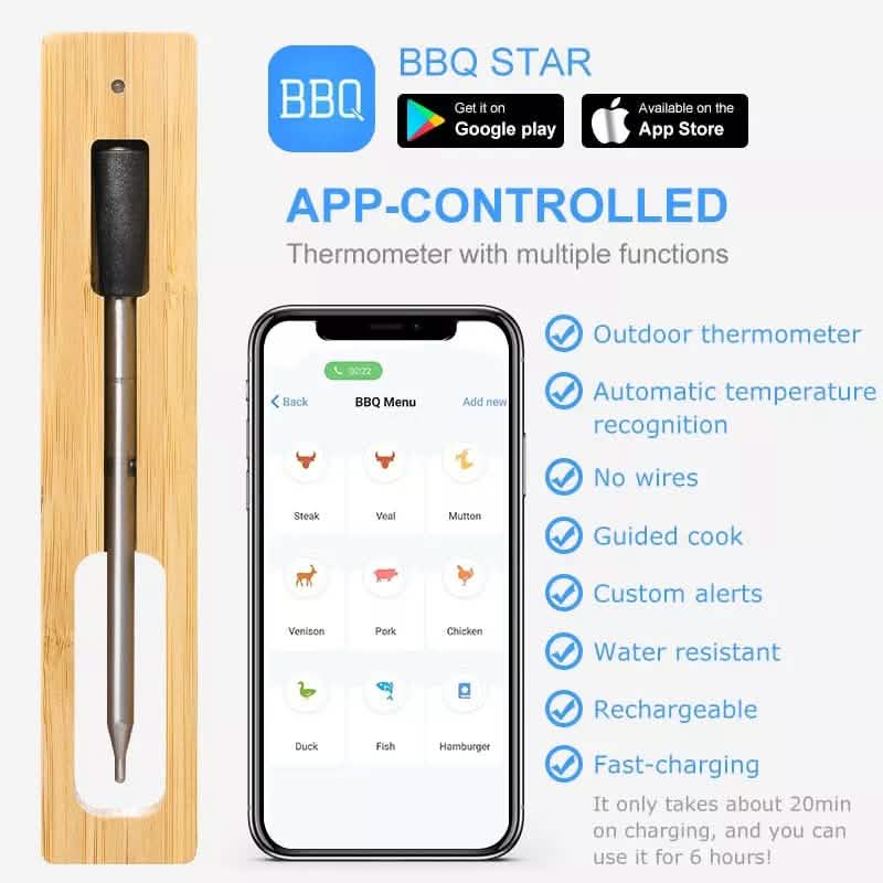 Smart Meat Thermometer with Bluetooth