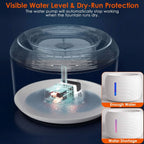 Smart Pet Drinking Fountain with LED Light 7-Pack Replaceable Water Filters