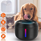 Smart Pet Drinking Fountain with LED Light 7-Pack Replaceable Water Filters