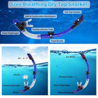Snorkling Gear Mask Fin Set with Adjustable Swim Fins