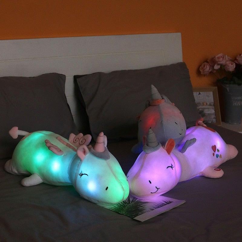 Soft Plush Unicorn Toy with Lighting Function – Ideal Gift for Children, Safe and Velvety Material