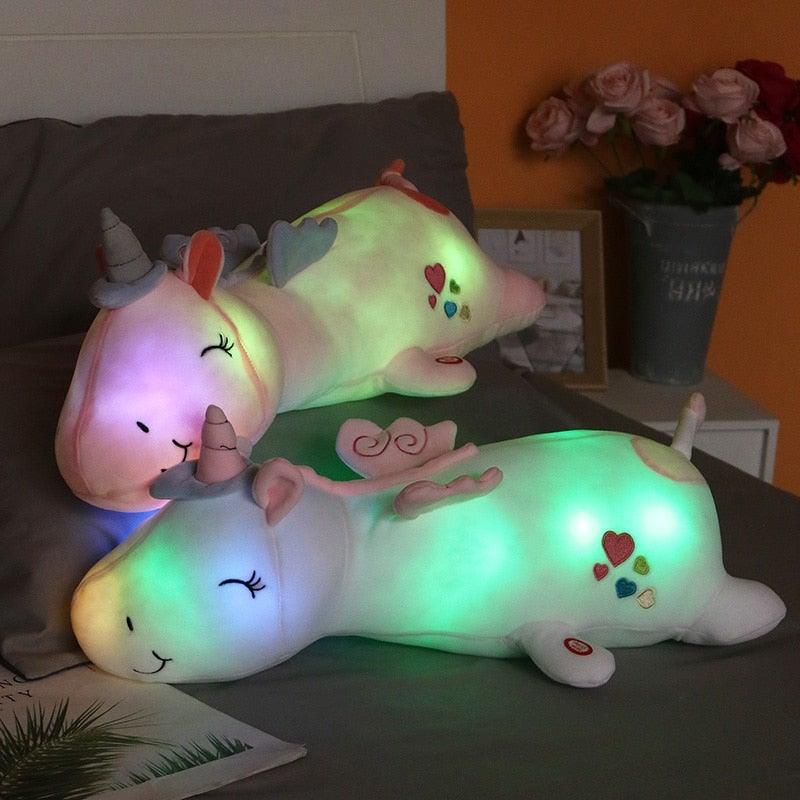 Soft Plush Unicorn Toy with Lighting Function – Ideal Gift for Children, Safe and Velvety Material