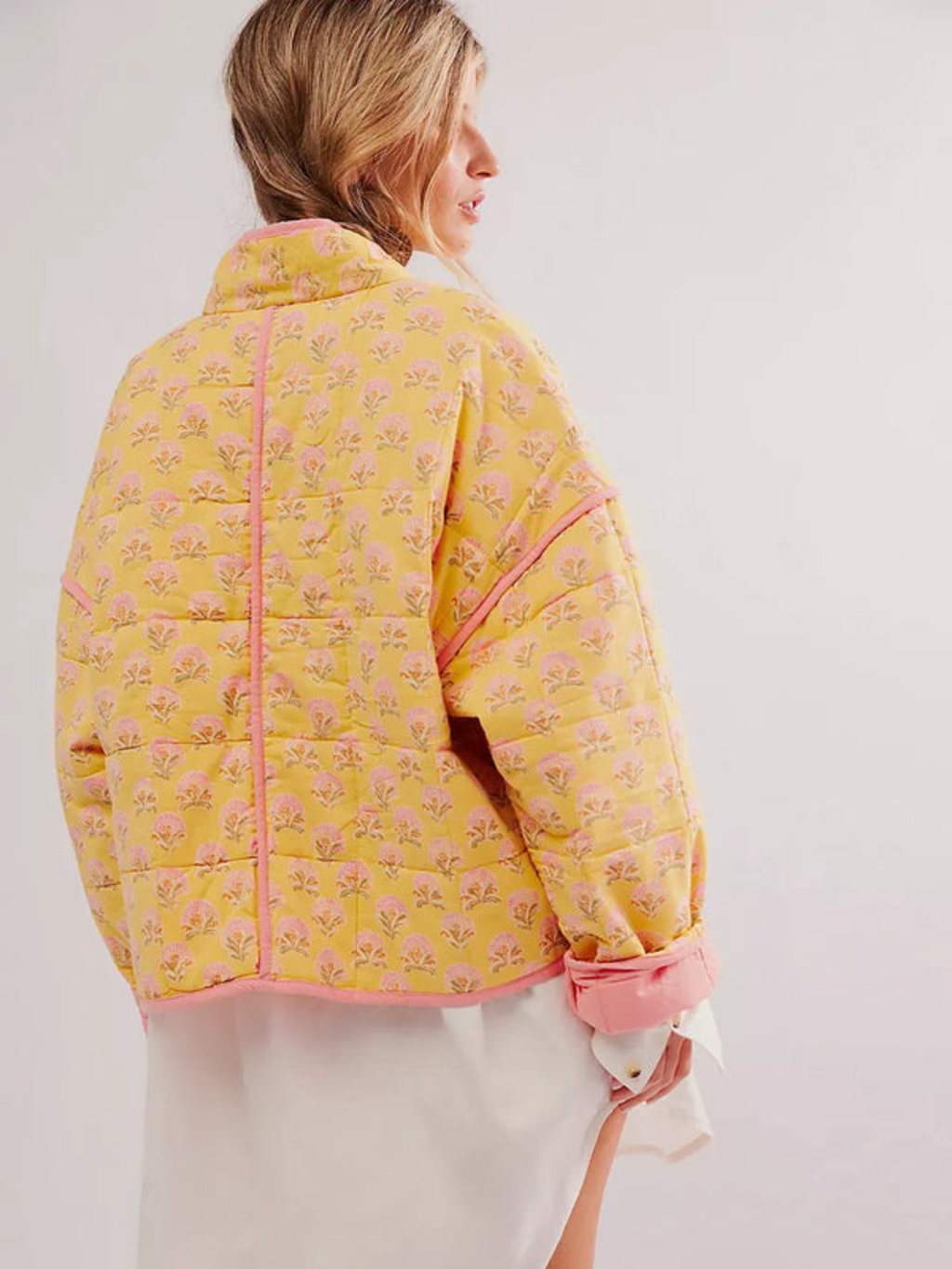 Soft Quilted Jacket with High Collar