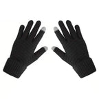 Soft Touchscreen Winter Gloves Elastic Cuff Knit for Cold Weather