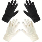 Soft Touchscreen Winter Gloves Elastic Cuff Knit for Cold Weather