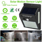 Solar 100 LEDs PIR Motion Sensor Wall Light