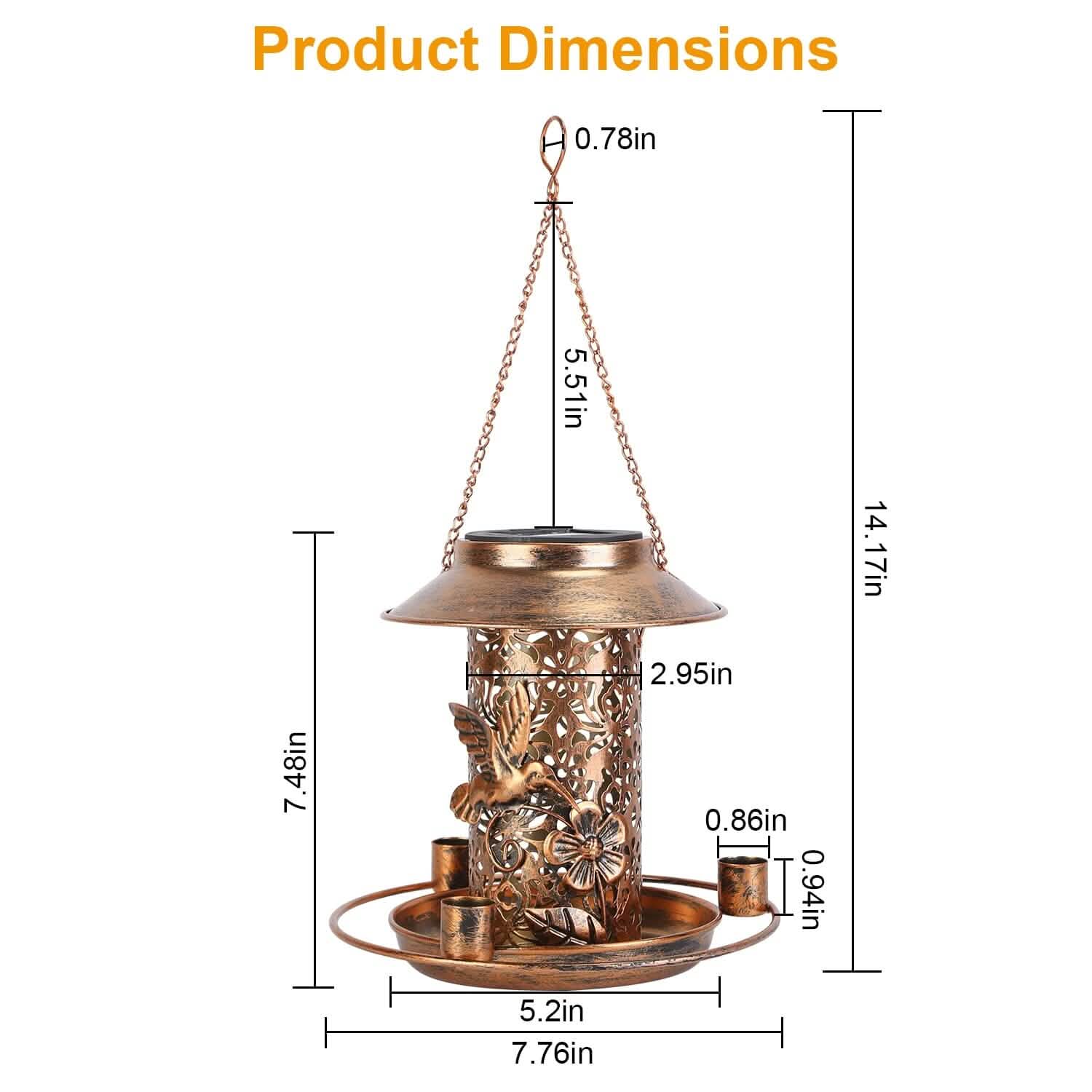 Solar Decorative Hanging Bird Feeder Lantern